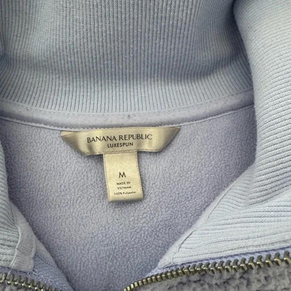 Banana Republic Lavender LuxeSpun Half Zip Sherpa Pullover medium - Picture 5 of 7